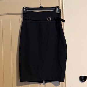 Express Black Belted Pencil Skirt